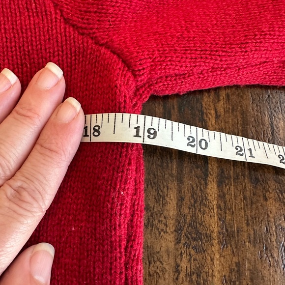 Coldwater Creek | 90s Vintage Holiday Fair Isle Wool Blend Red Swester, Size M - Picture 9 of 10